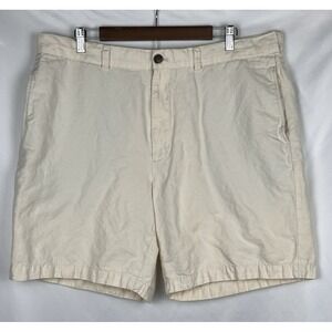 Brooks Brothers 346 Mens 40W Shorts Linen Cotton Blend Cream Off White Chino